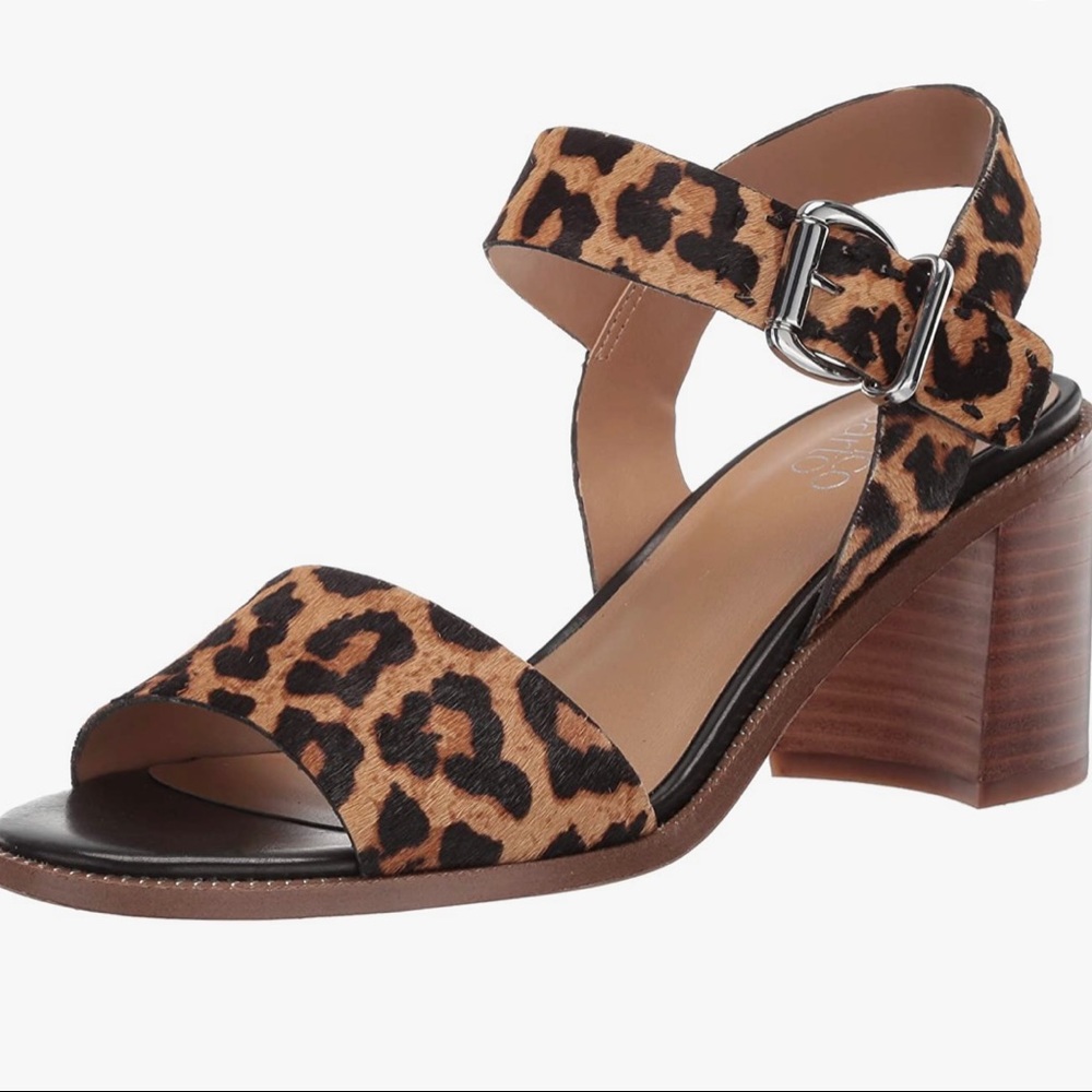 Franco Sarto Leopard Print Block Heeled Sandals